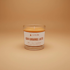 آيسد كاراميل لاتيه شمعة لاتيه قهوة 2.3oz (70ml) شمع صويا طبيعي، مُصبوب يدويًا — رائحة لاتيه، عطر القهوة والكريمة - شمعة معطرة للمنزل